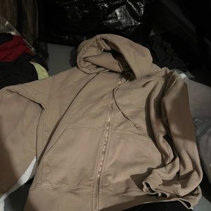 COPY - Brandy Melville, beige, zip up hoodie oversized